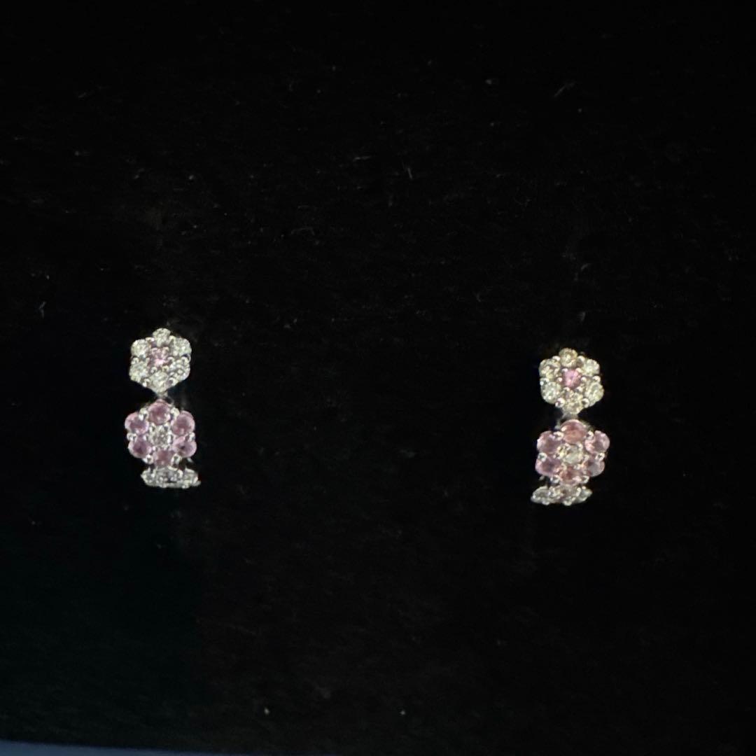 ポンテヴェキオ　フラワー　フープピアス　K18WG