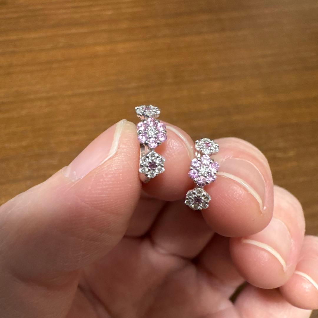 ポンテヴェキオ　フラワー　フープピアス　K18WG