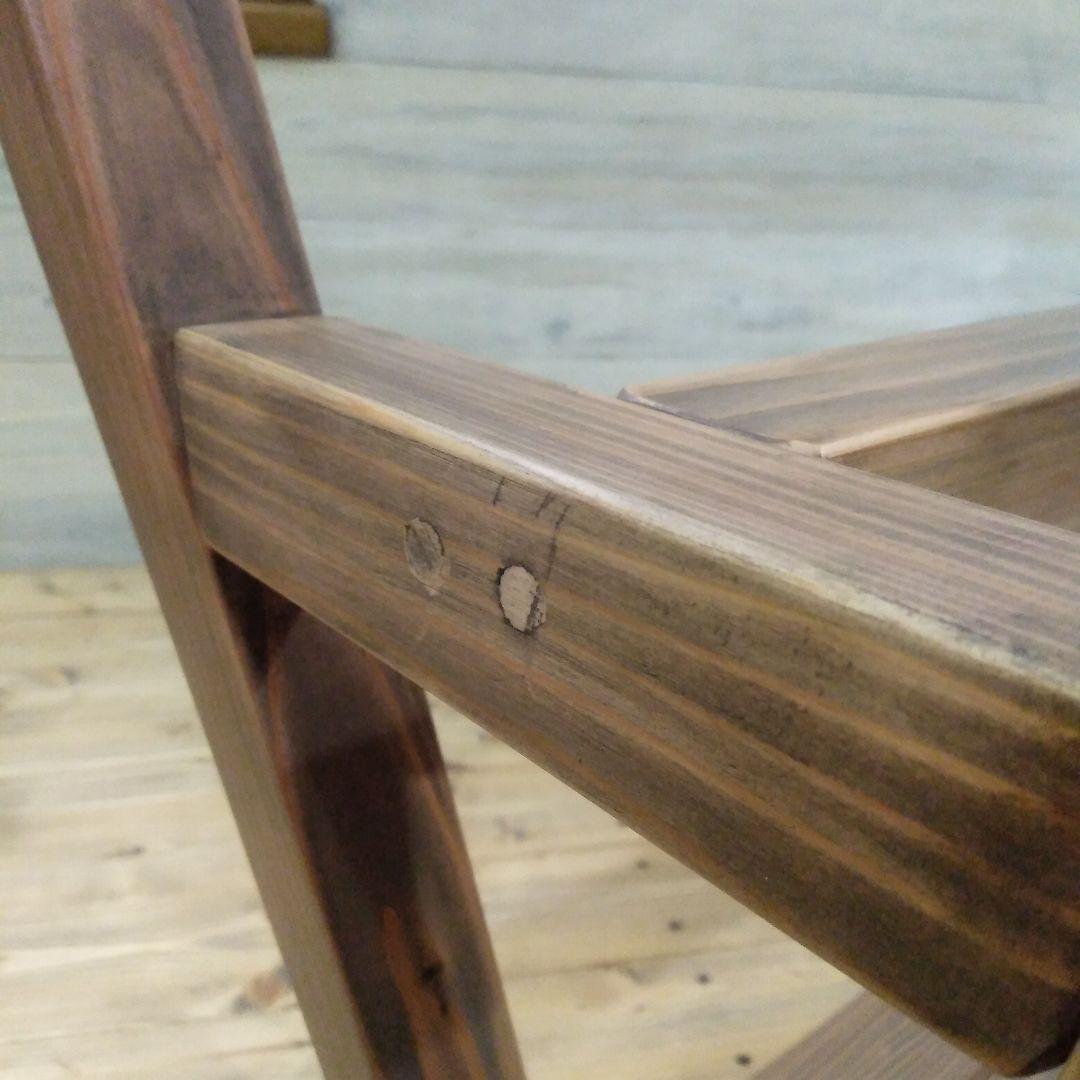 ※キズ有り　ハンドメイド木製ベンチ　幅100㎝　座面高45㎝　アンティークグレー