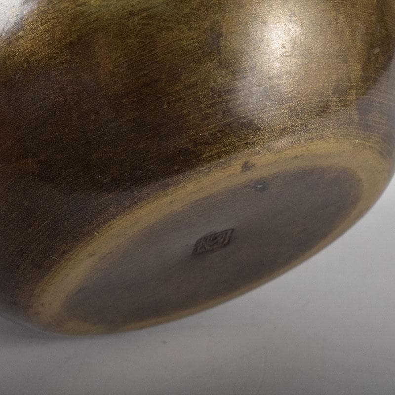 茶道具　唐銅　茶こぼし　建水　在銘　V　7608