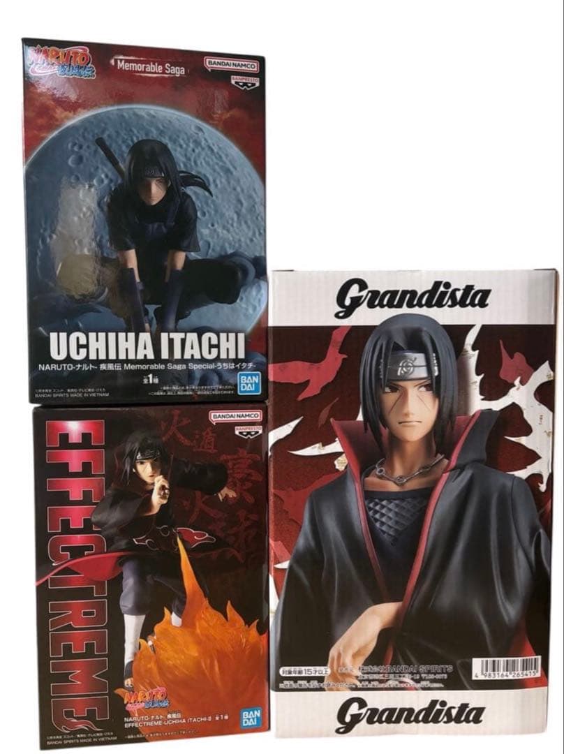 【新品未開封、送料無料】ナルト疾風伝　フィギュア　　暁イタチ　3種セット