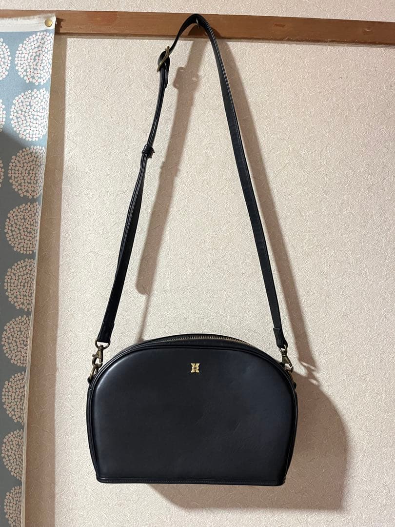 HIRAMEKI ウィリアムモリス　レザーポシェット　ダークネイビー