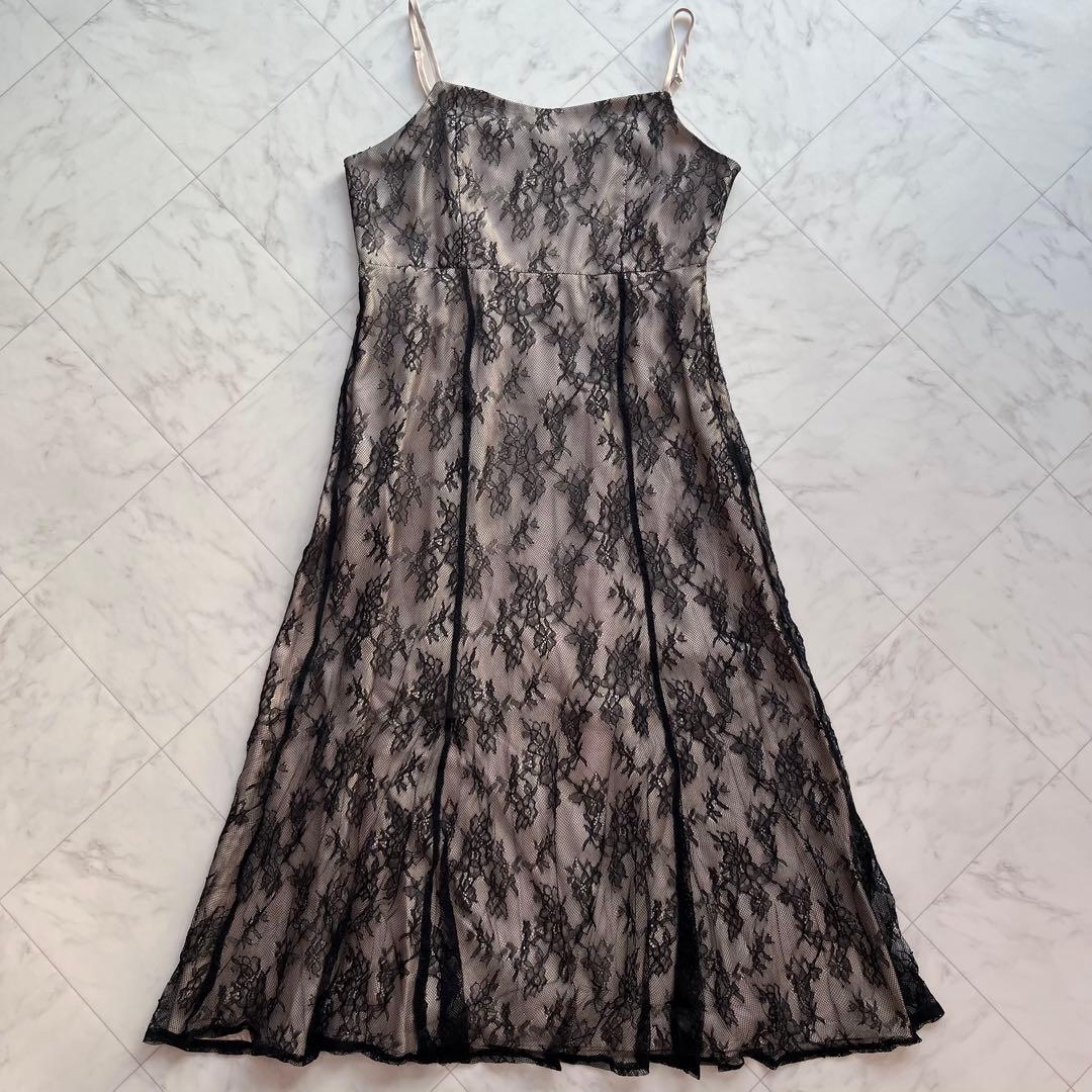 niana ニアナ　チュールレイヤードレースキャミワンピドレス　オケージョン　M