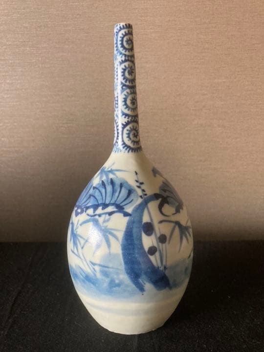 古伊万里鶴首徳利／花瓶・一輪挿し・骨董・アンティーク・レトロ・江戸