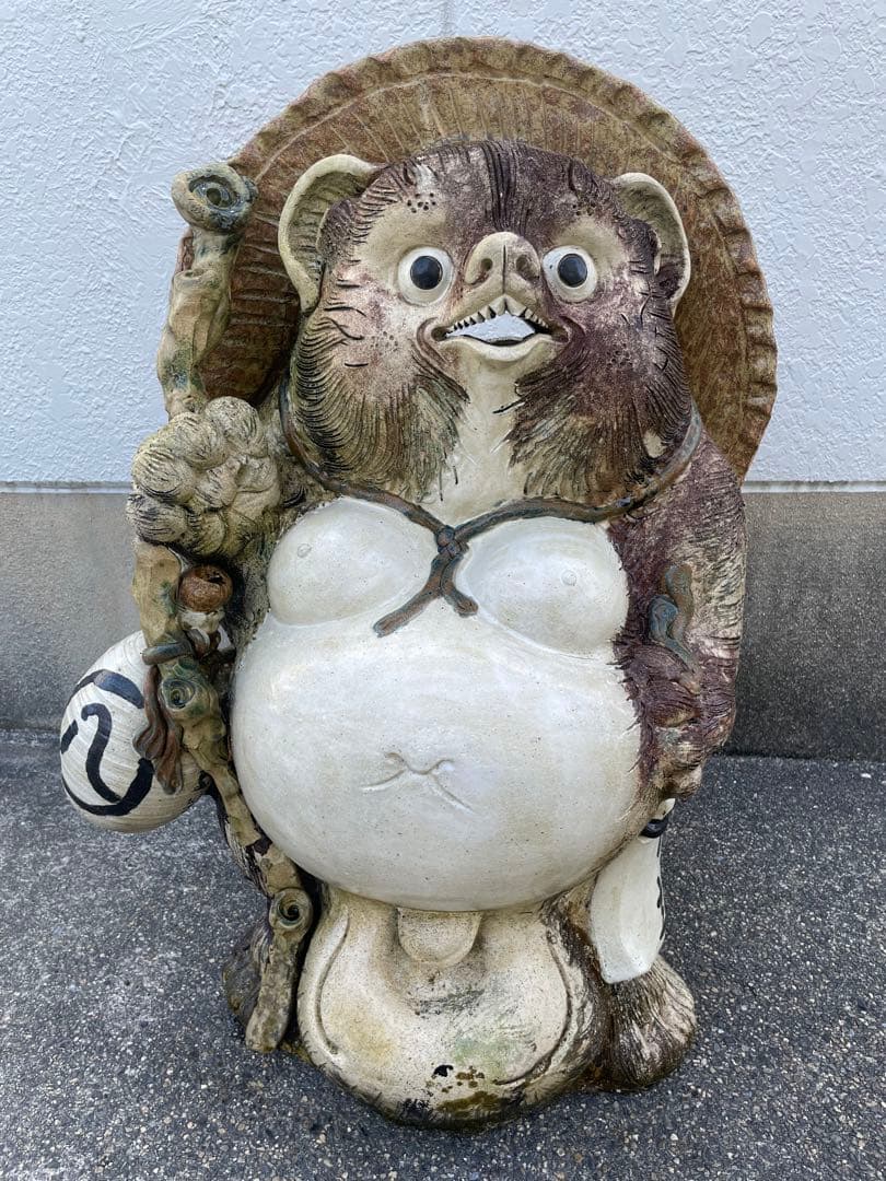 信楽焼　狸庵　大狸　たぬき　高さ72㎝　置物　アンティーク