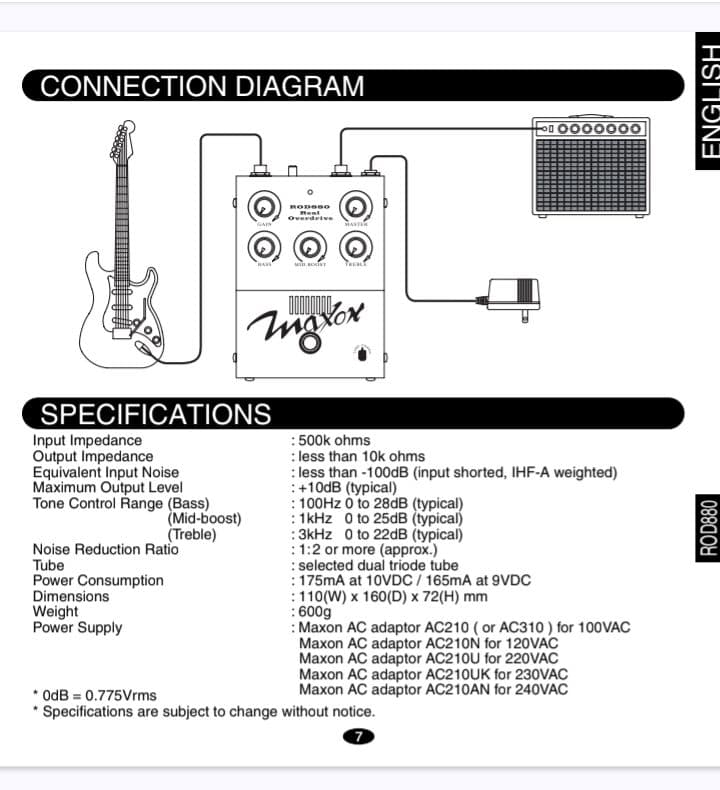 Maxon ROD881 真空管搭載 Overdrive/Distortion