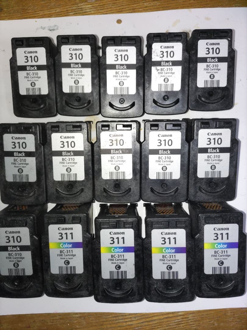 【全て純正品】Canon BC-310/311 インクカートリッジ 15個セット