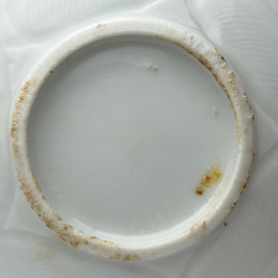 徳化窯 白磁陽刻雅紋皿 五客 白高麗 中国古玩 中国美術 旧家蔵出 A521