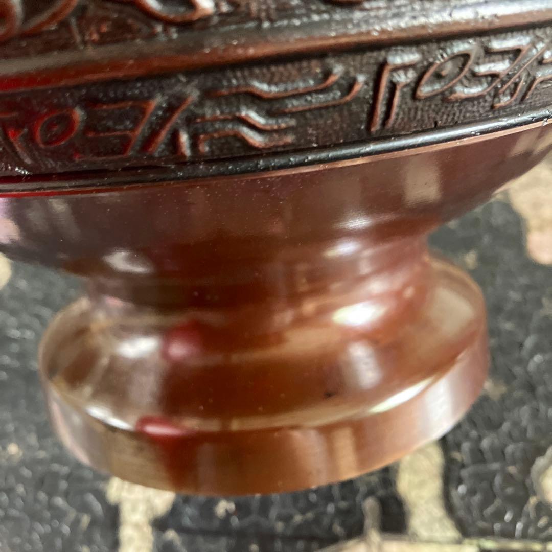 高岡銅器　鋳銅花瓶　銅製花瓶　花器　龍泉堂　天龍　耳付花瓶　骨董品