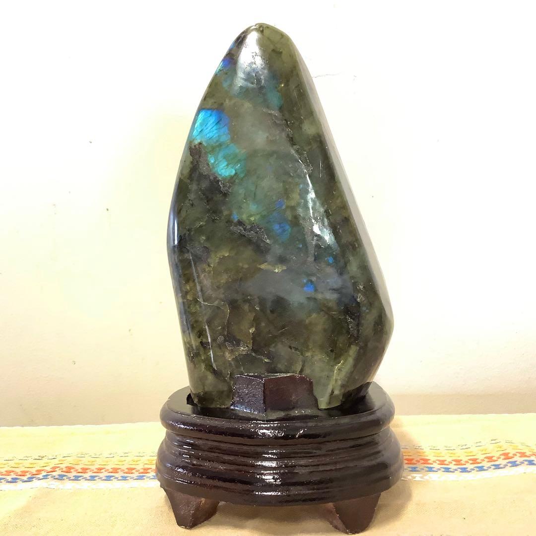 【前世の記憶、魂の学び】超特大サイズ！天然石 ラブラドライト 原石置き物