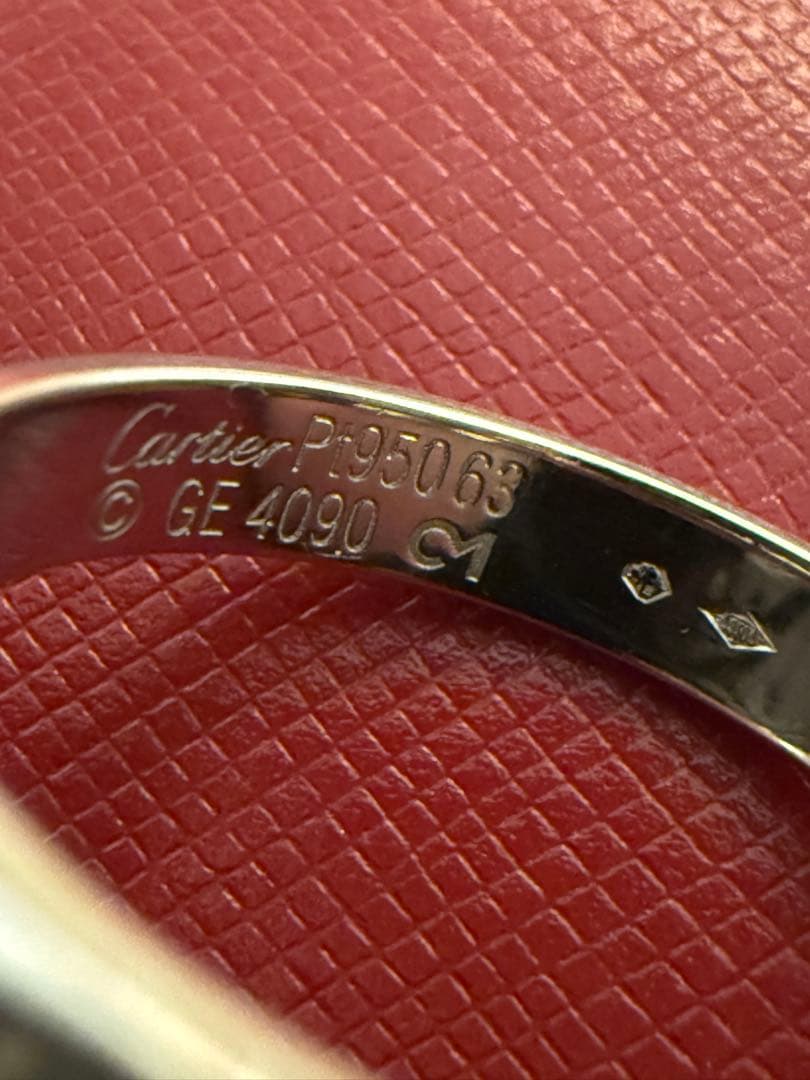 カルティエ　ウェディングバンドリング　PT950 63 (22号)