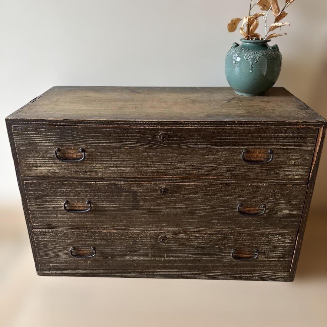 【貴重品】古き良き昭和　木製3段タンス　昭和 レトロ　アンティーク