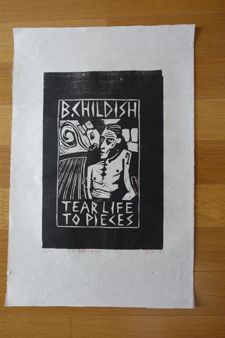 Billy Childish オリジナル版画 限定１０部 サイン入り 1985年