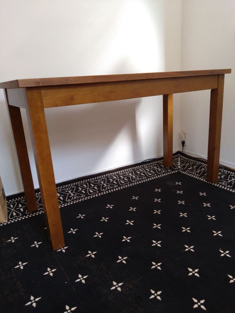 木製長方形デスク　学習机　勉強机　天然木　ウォルナット　茶色　ブラウン　おしゃれ