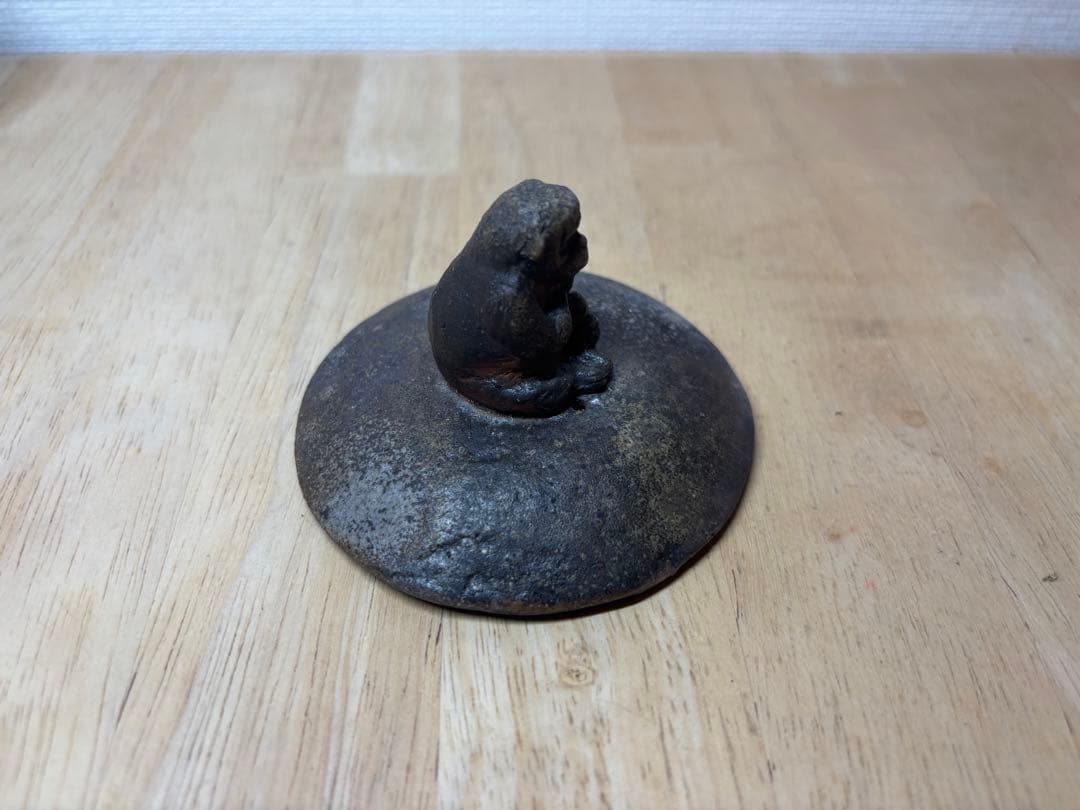 ㊸備前焼 宝瓶 登り窯 猿 サル さる 手びねり 急須