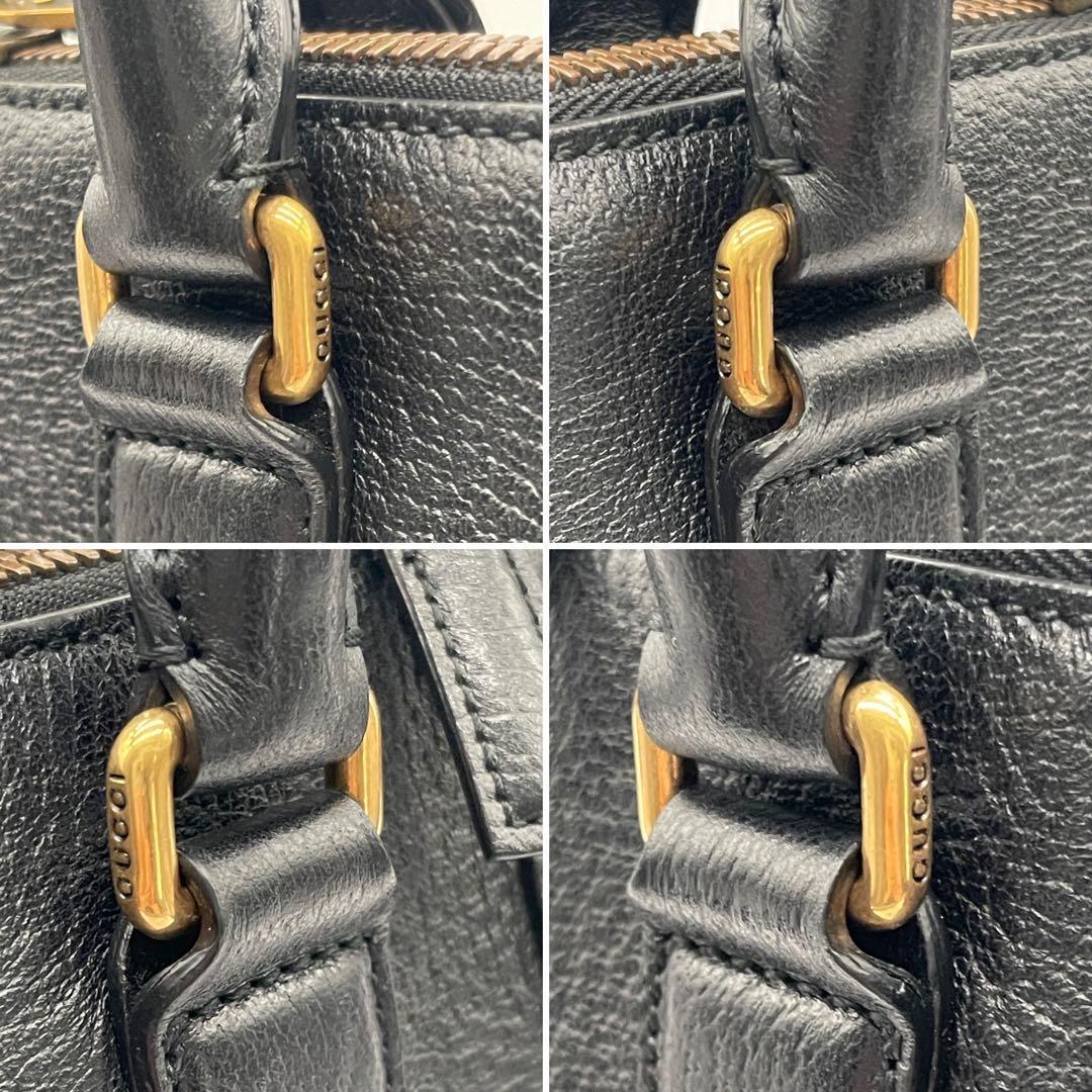 【GUCCI】ウェブ付ブリーフケース ビジネスバッグ 2WAY レザー ブラック