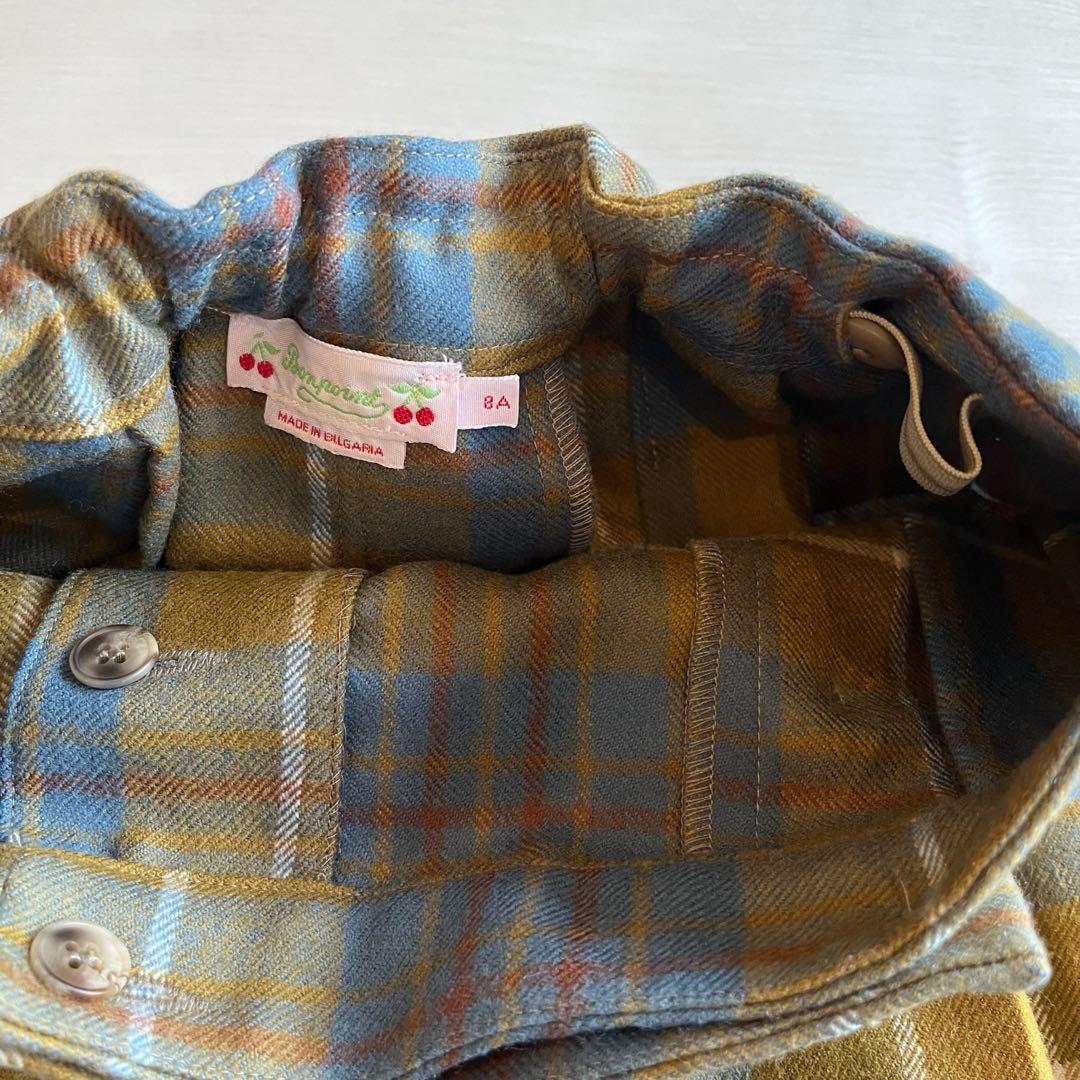 Bonpoint ボンポワン スカート 8a チェック柄 ラップスカート