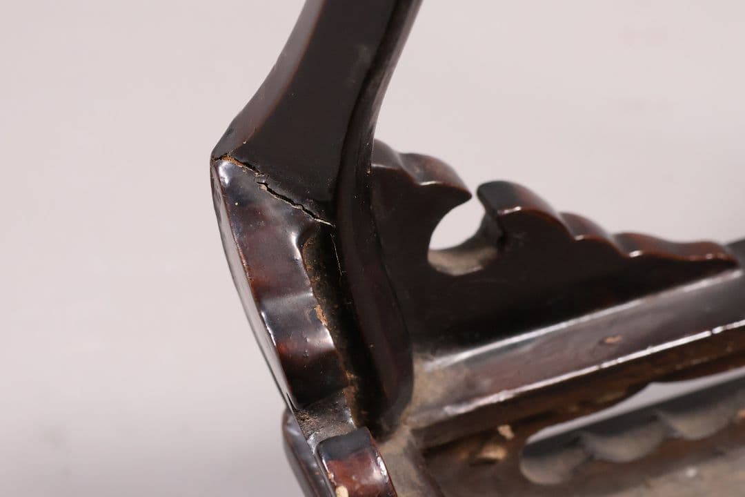 時代 木製 漆塗 春日卓 高34.8cm 高卓 花台 経机【MA823】