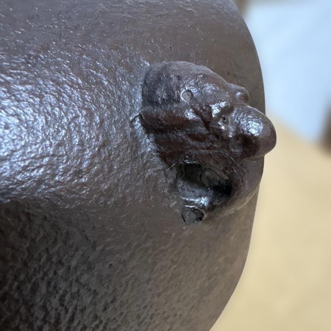 菊池正直 釜　一ノ瀬宗和 風炉　唐銅鬼面風炉　27日まで限定10%オフ‼️