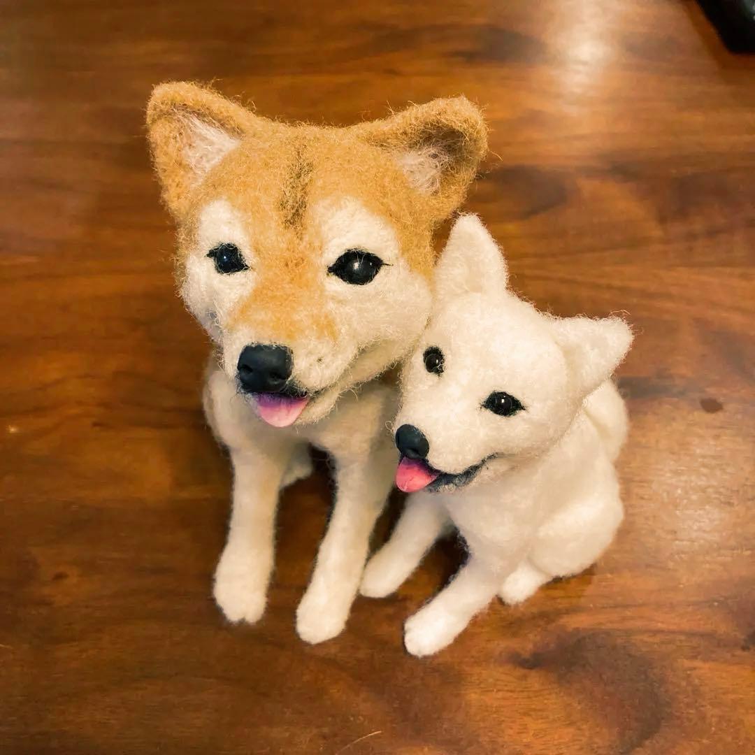 羊毛フェルト　柴犬　セット　置物