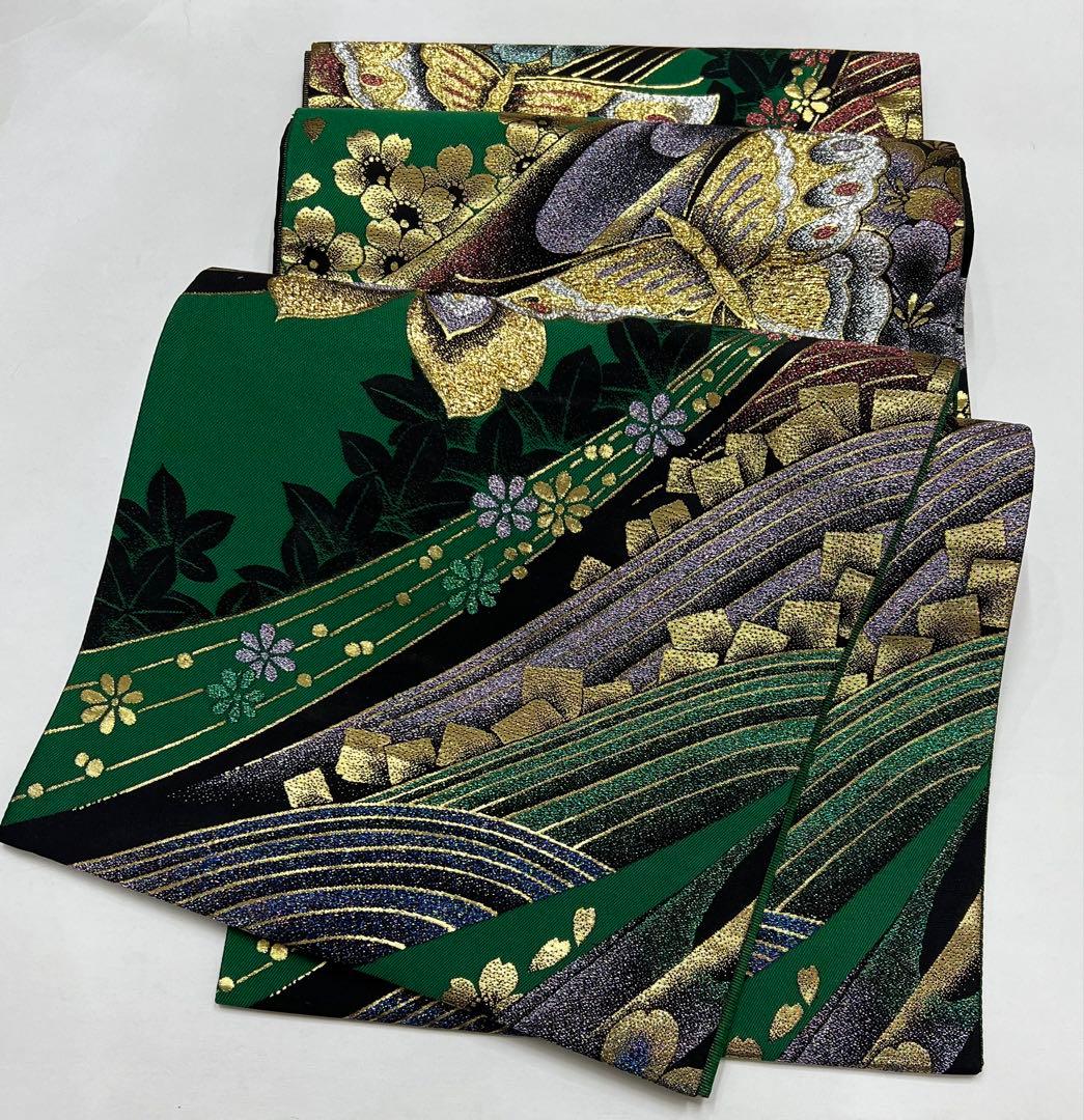 振り袖　フルセット　金彩加工　長襦袢付　刺繍入り　金通し　赤　花　664