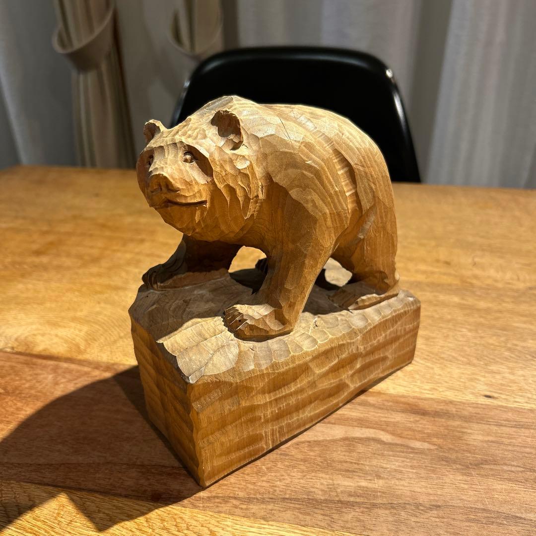 木彫り　熊　八雲