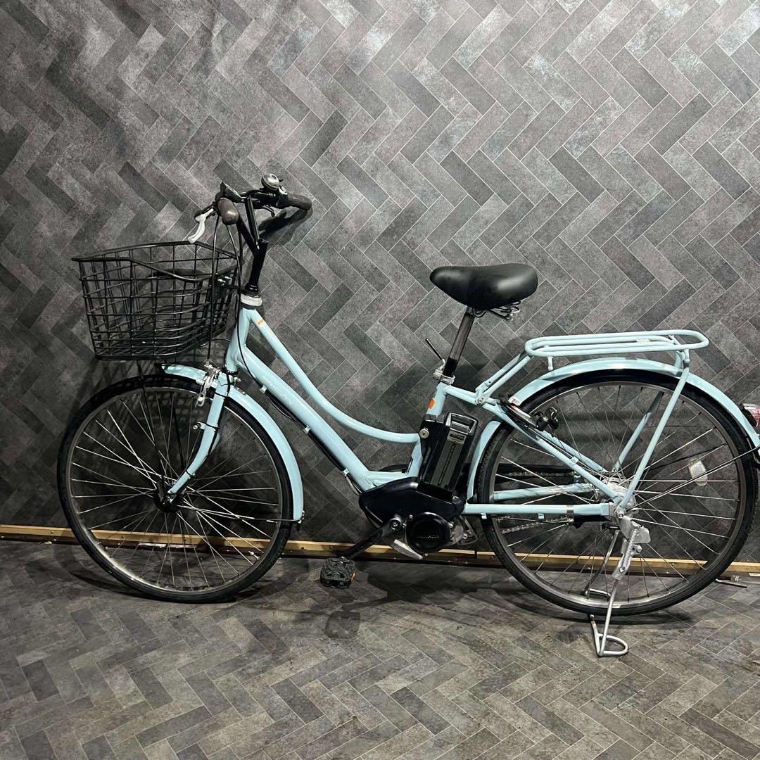 水色 電動アシスト自転車 前カゴ付き