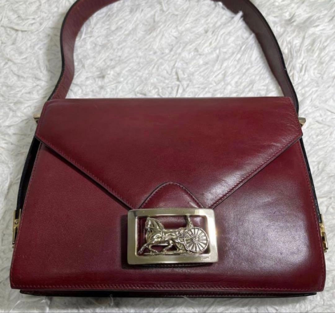 CELINE ヴィンテージ レザーショルダーバッグ