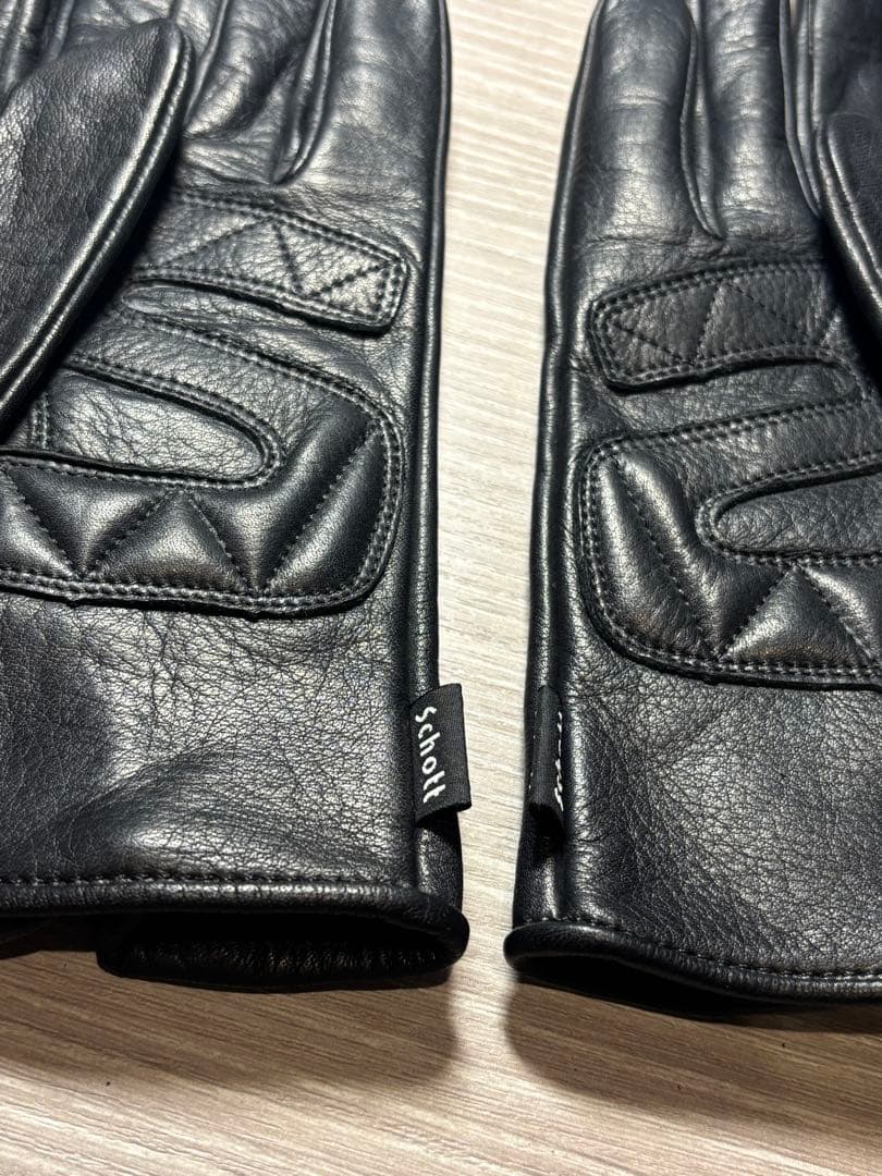 Schott ショット　革手袋　ジップ　レザーグローブ　Mサイズ　ブラック