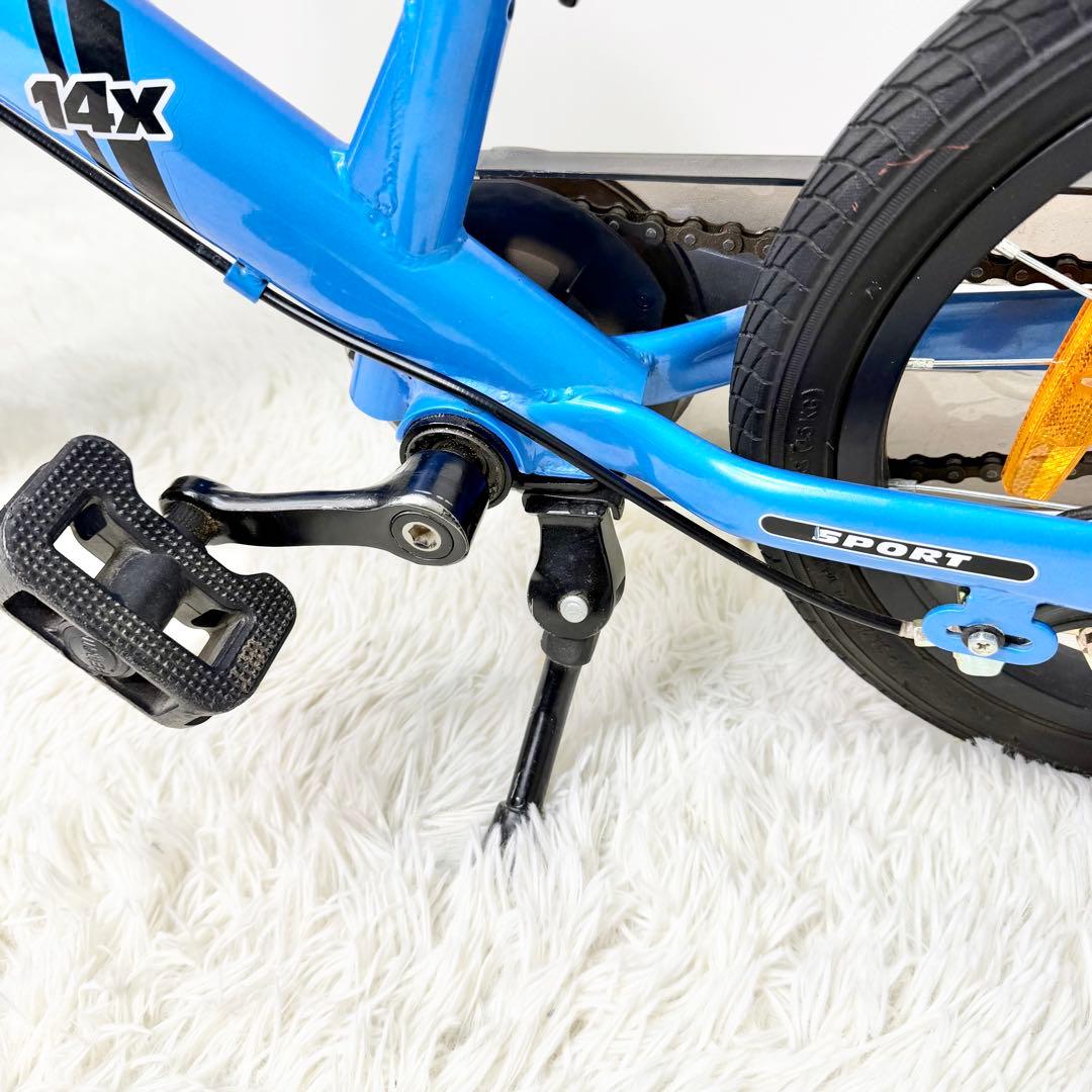 美品 STRIDER 14x ブルー バランスバイク キックスタンド付き