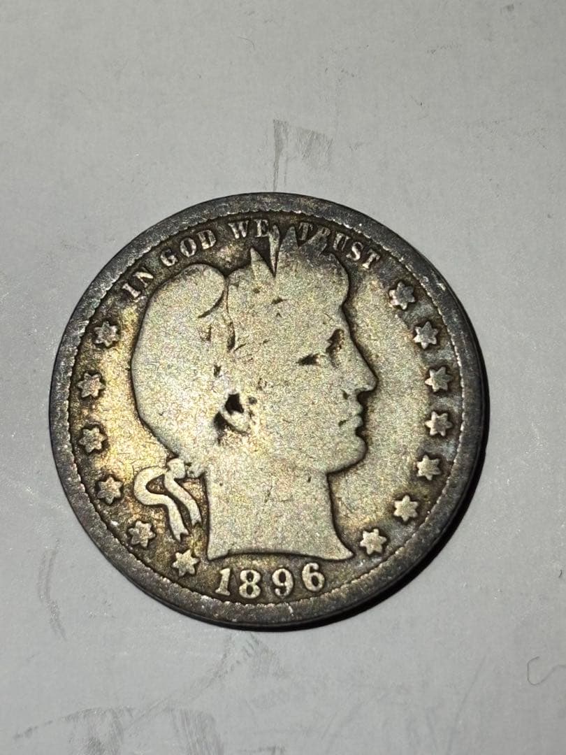 B*k様 アメリカ　バーバークォーター　1896S 大特年　発行数18.8万枚