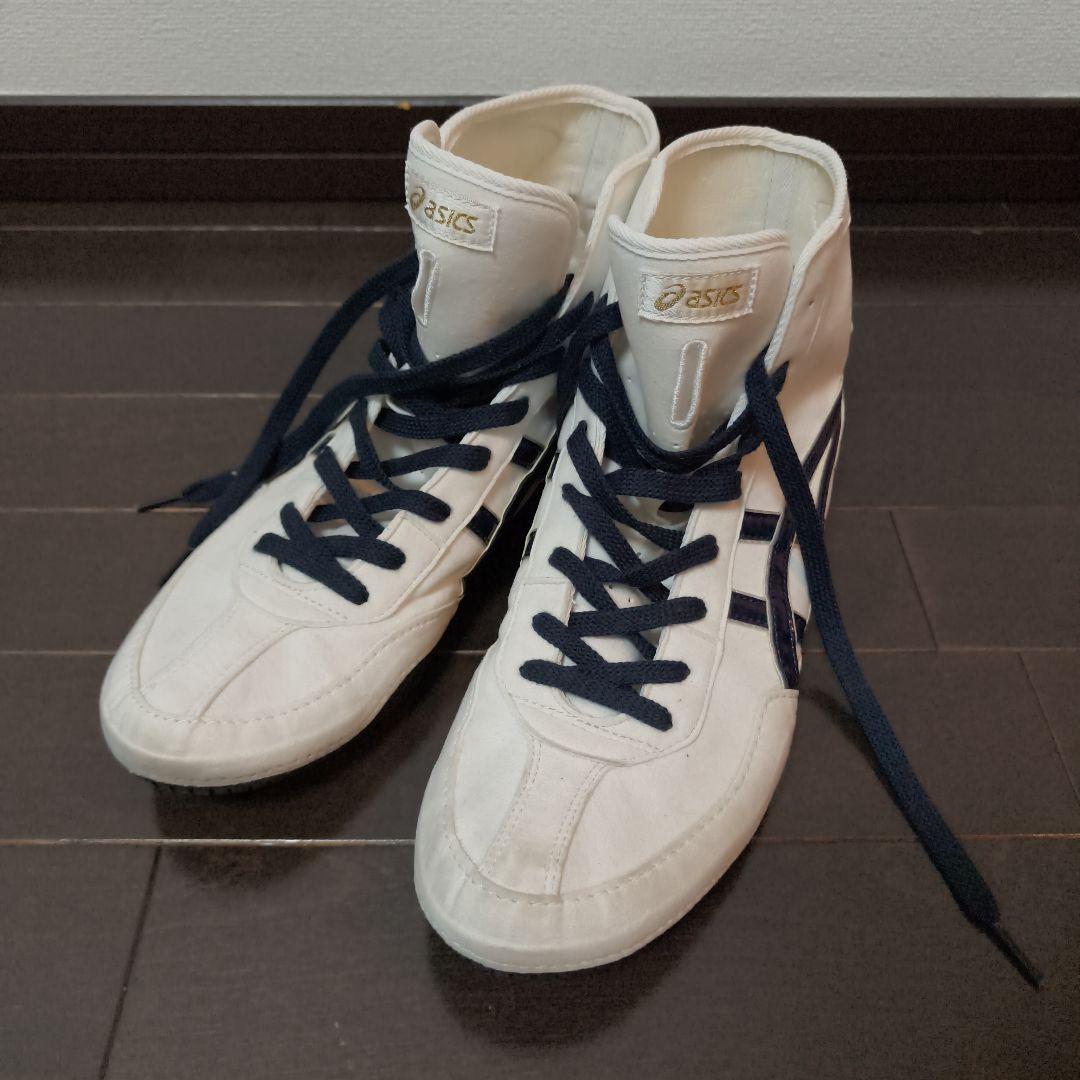 asicsアシックス ボクシングシューズ ハイカット ホワイト/ネイビー27cm