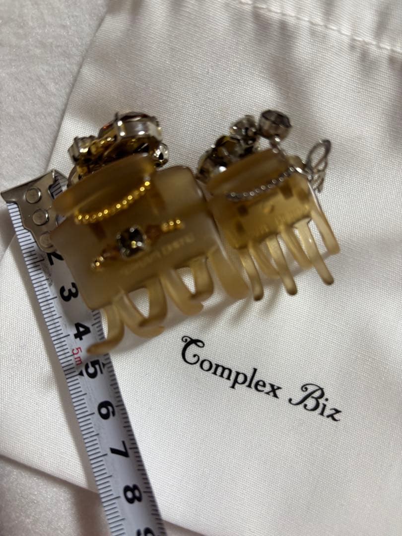 【2個】コンプレックスビズ　デザートクリップ　　大　中　ゴールド　黄　クリップ