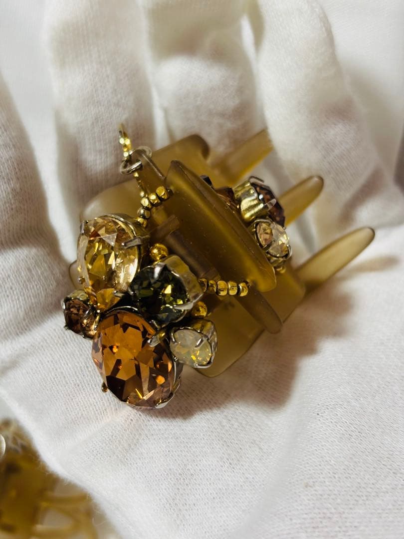 【2個】コンプレックスビズ　デザートクリップ　　大　中　ゴールド　黄　クリップ