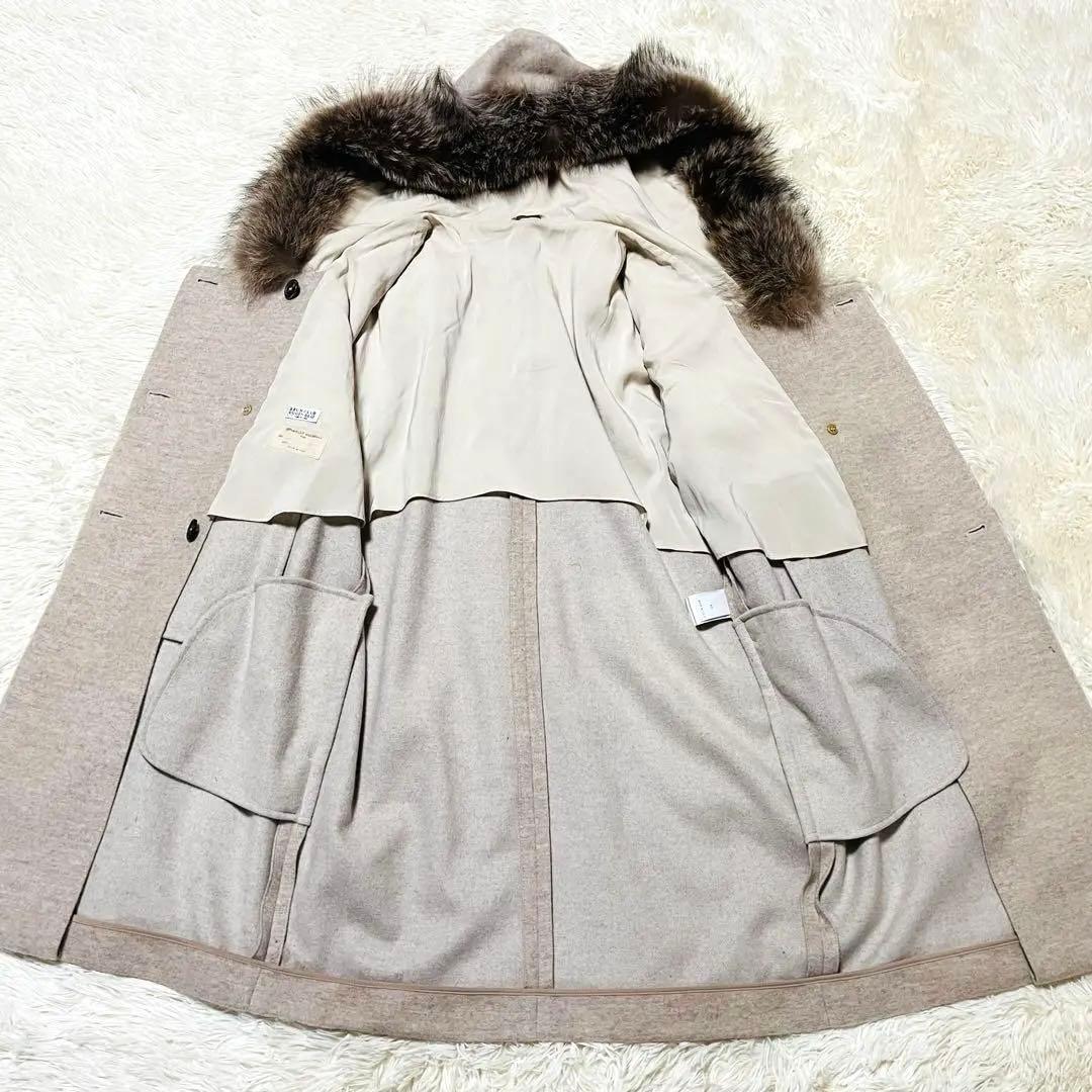 BRUNELLO CUCINELLI カシミヤ ファー ロングコート ベージュ