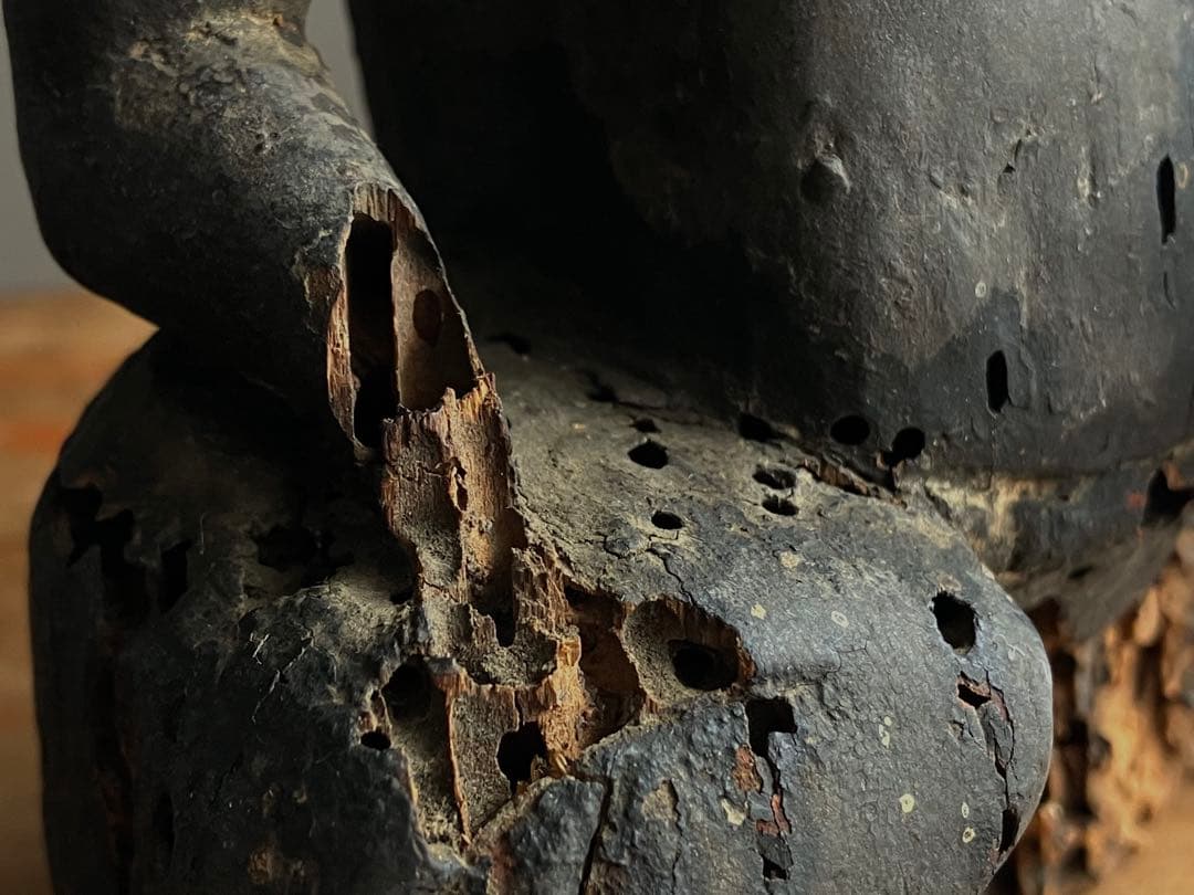 【黎明期の恵比寿木彫 室町時代頃】骨董七福神アンティーク仏像美術彫刻民藝妖怪古事