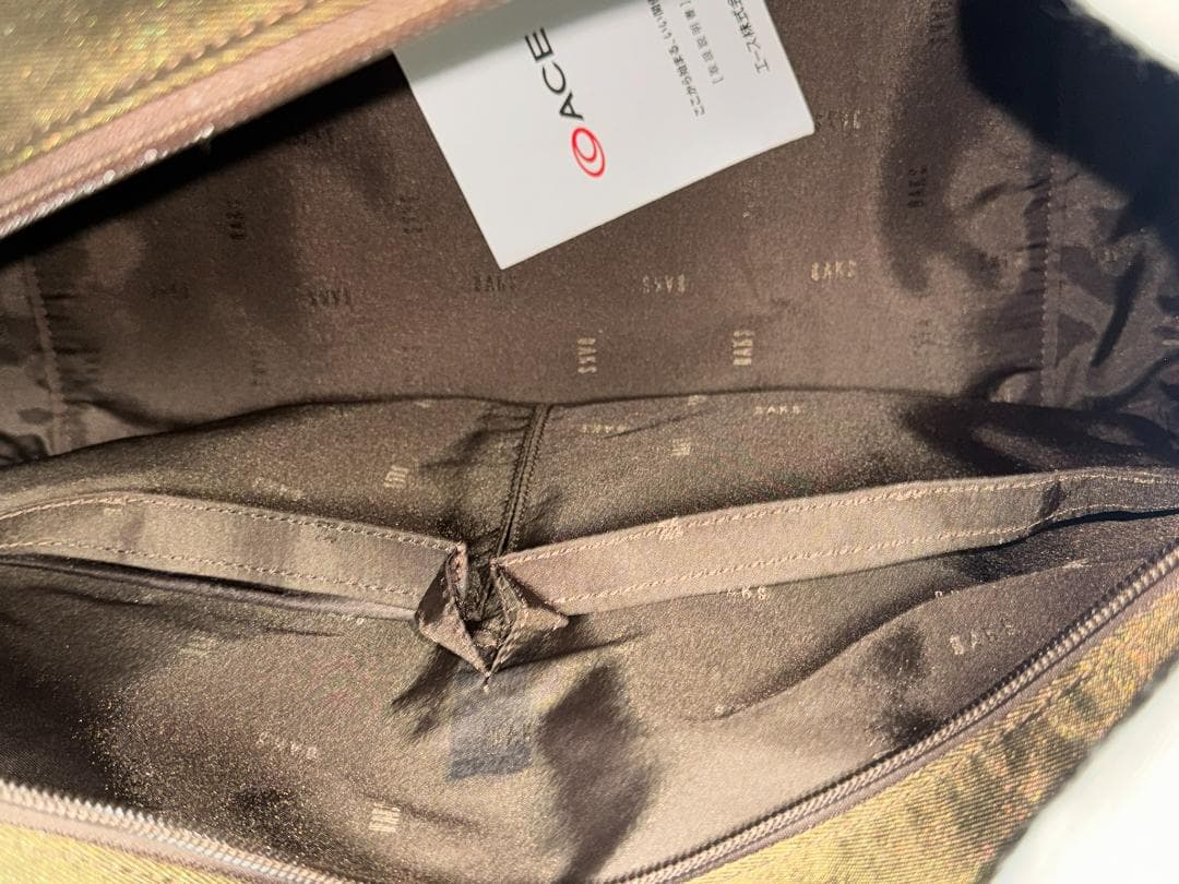 ブラウン ナイロン ボストンバッグ