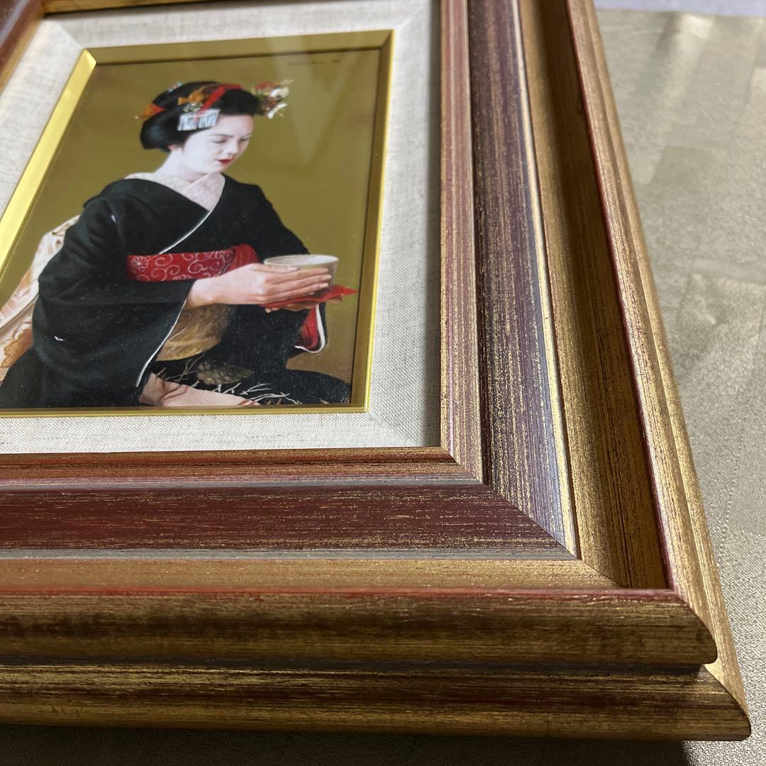 ⭕️油絵　二科会　会員　松井敏郎　画題　[御点前] SM パリ賞受賞　油彩　絵画