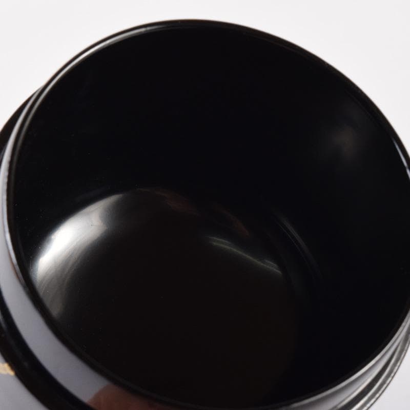 茶道具　黒漆　斎藤宗甫作　草蒔絵　棗　共布共箱　V　7338