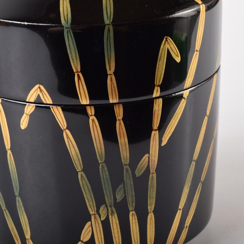 茶道具　黒漆　斎藤宗甫作　草蒔絵　棗　共布共箱　V　7338