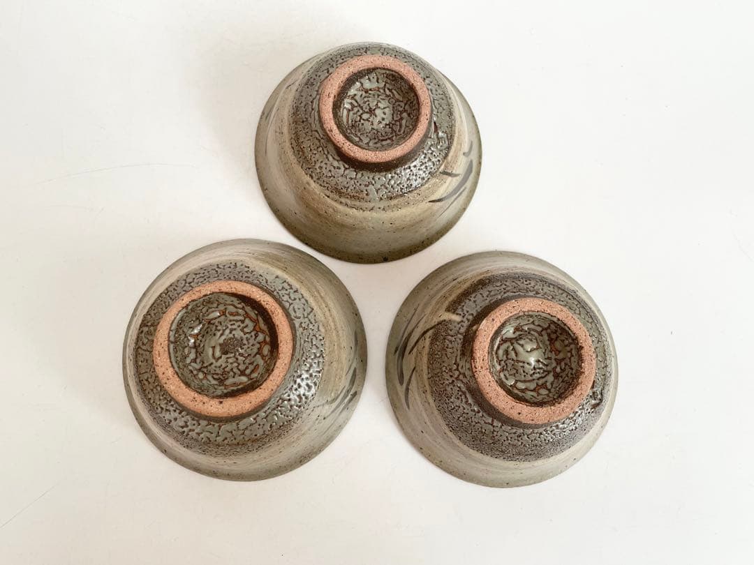 陶芸家　人間国宝　島岡達三　刷毛目　鉄絵　笹文　番茶器　器　小碗　湯呑