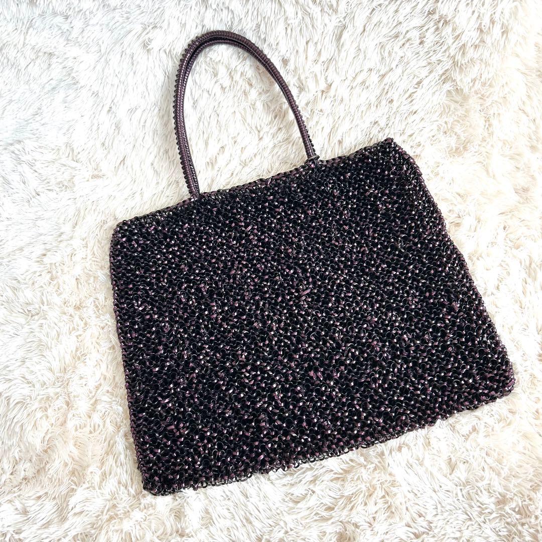 アンテプリマ スクエアラージ トートバッグ パープル　チャーム