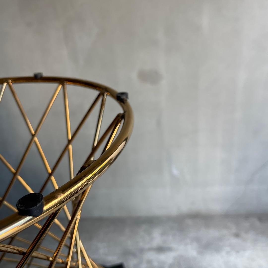 Francfranc フランフラン　マーリアサイドテーブル　クリア×ゴールド