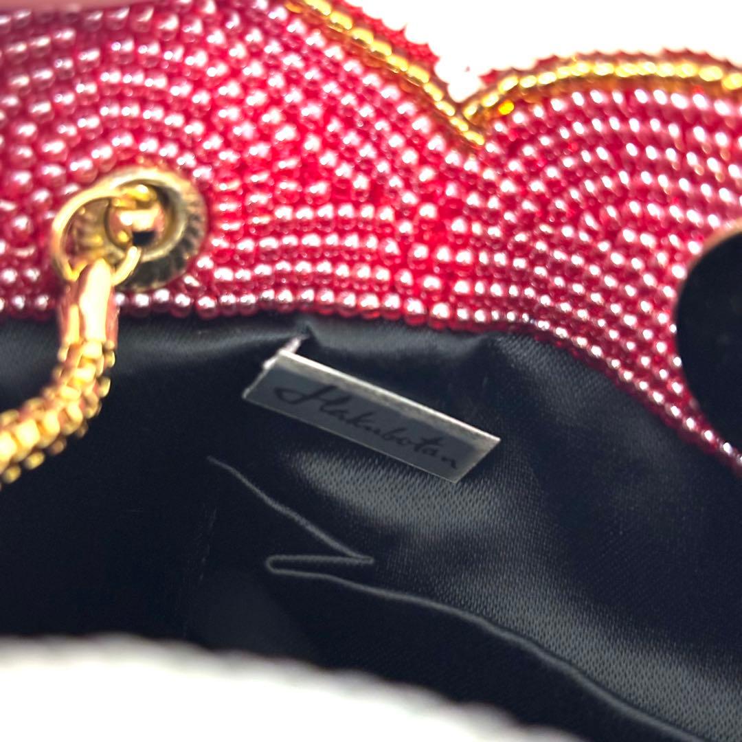 極美品 LUMY ルミー はしもと ビーズ 総ビーズ パーティバッグ 皇室