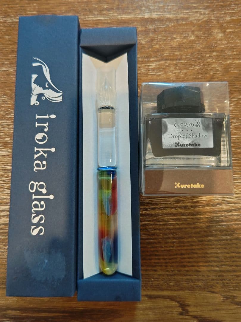 色華硝子ガラスペン 極楽鳥花 くすめの素 セット