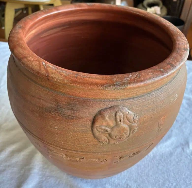 古備前焼　伊部陶苑　大壺　甕　鉢　アンティーク置物　骨董品