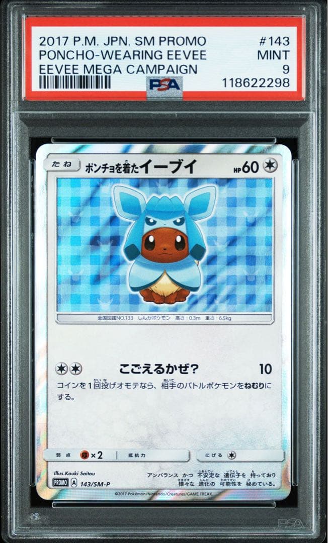 ポンチョを着たイーブイ　psa9