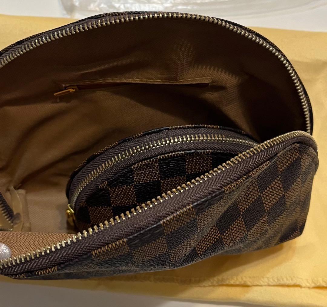 ハンドバッグ 大 ブラウン ポーチ3点セット