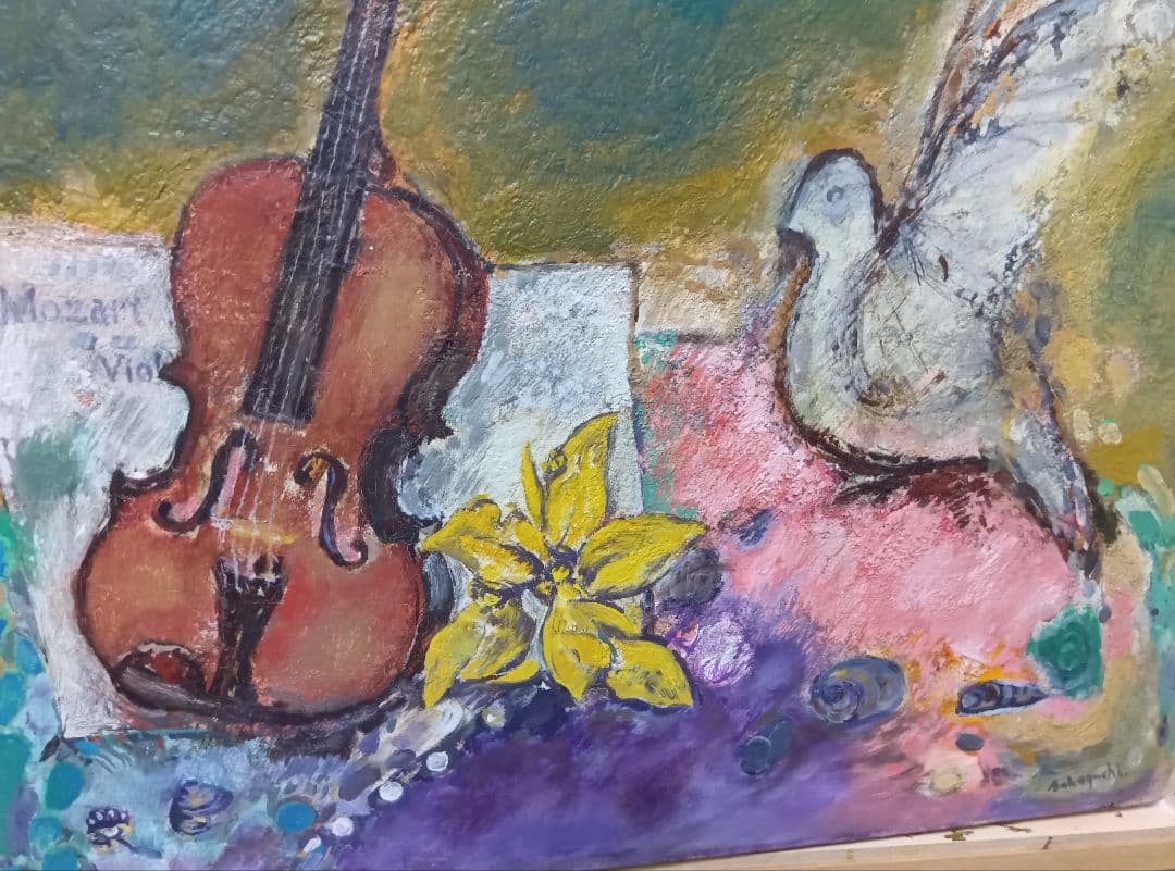 坂口国男の直筆油彩F10号です写真14枚です