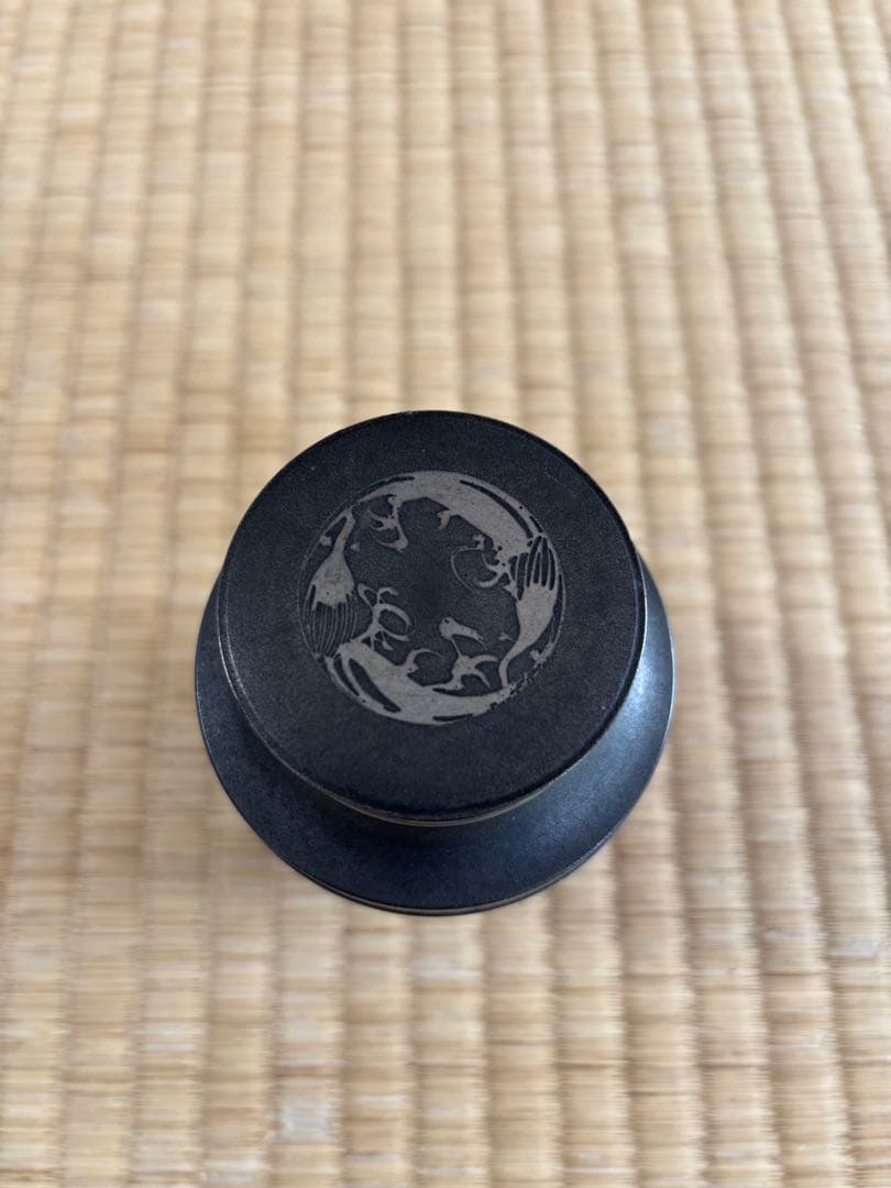 煎茶道具　錫製　林亭瑞製　茶入　茶心壺　細かい装飾　286g 幅7×高10㎝